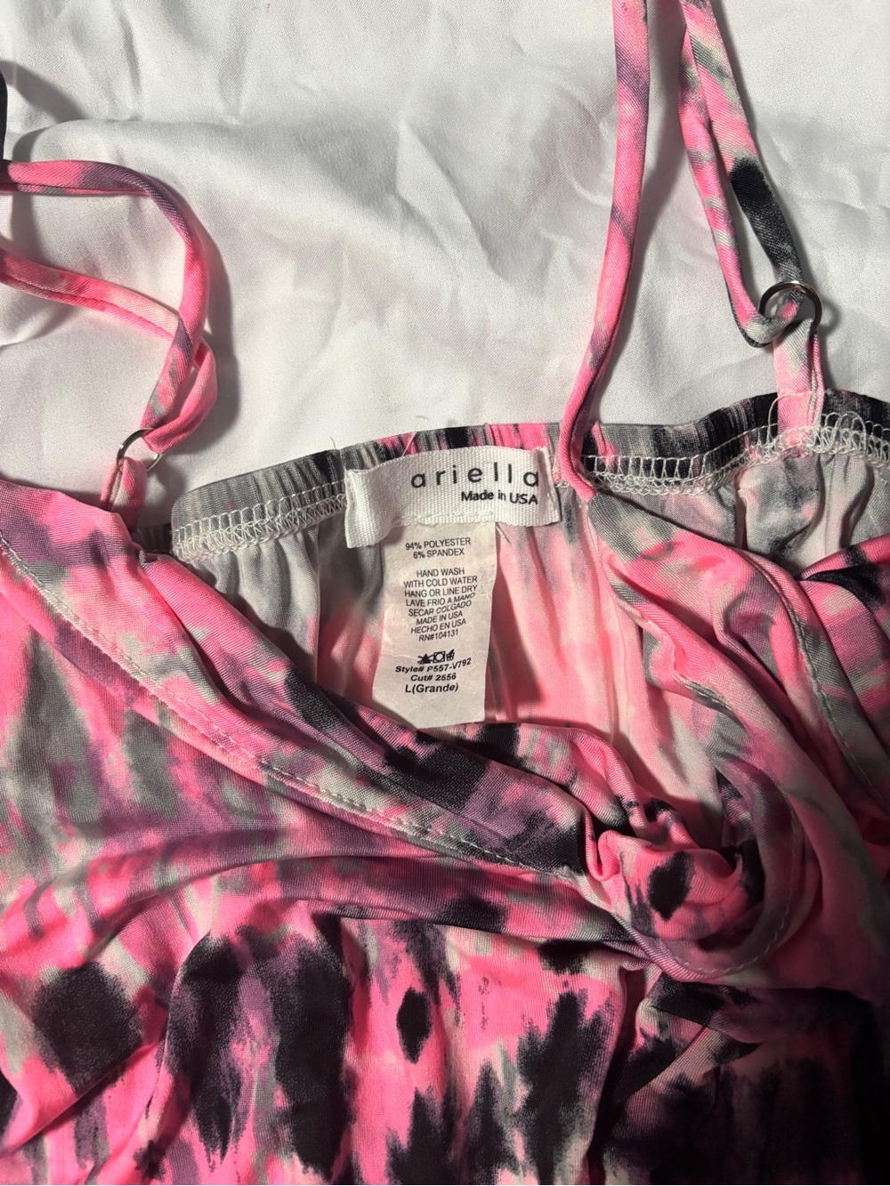 Ariella Pink and Black Tie-Dye Cami Romper - Picture 2 of 2